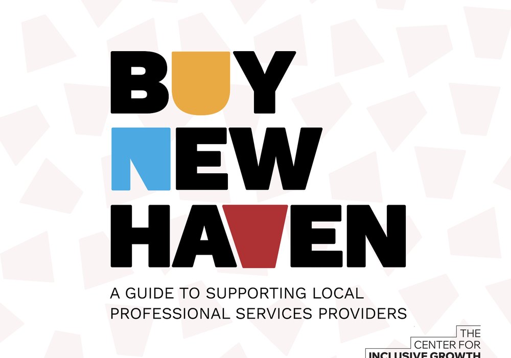 Cover of a BUY NEW HAVEN guide to supporting local professional services providers