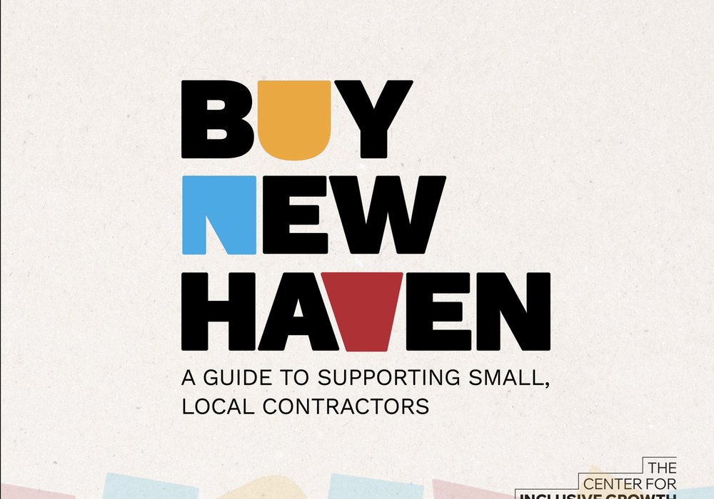 Cover of the BUY NEW HAVEN guide to supporting small, local contractors