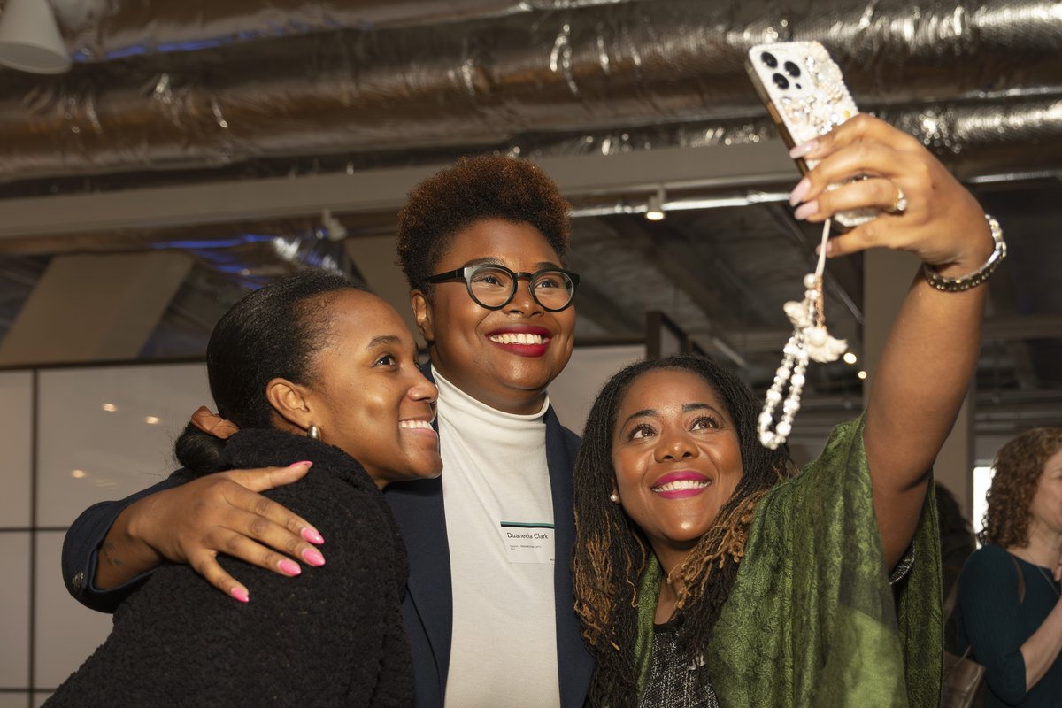 New Haven entrepreneurs celebrating together at a Center program event